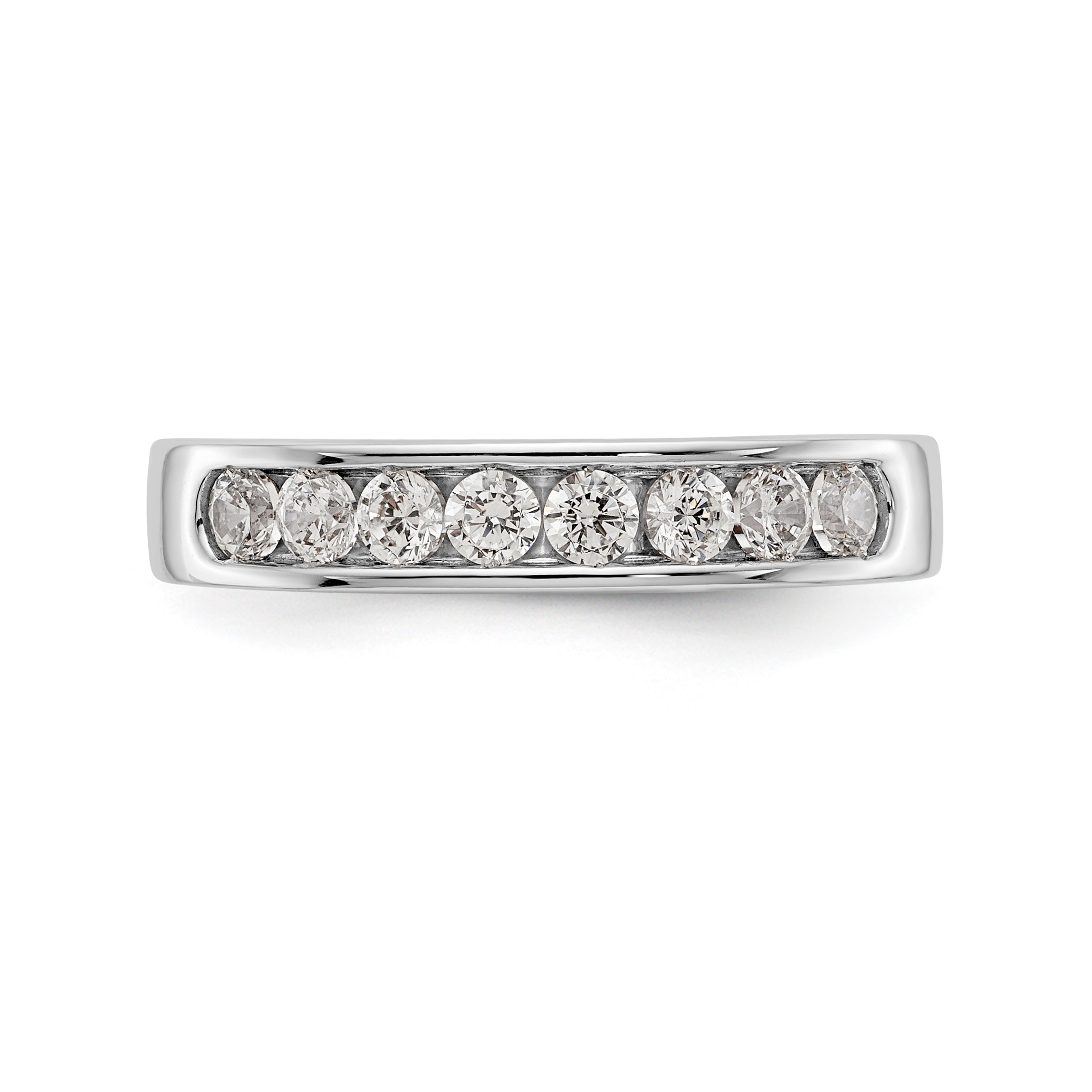 14K White Gold 8-Stone 1/2 carat Round Diamond Complete Channel Band - 6
