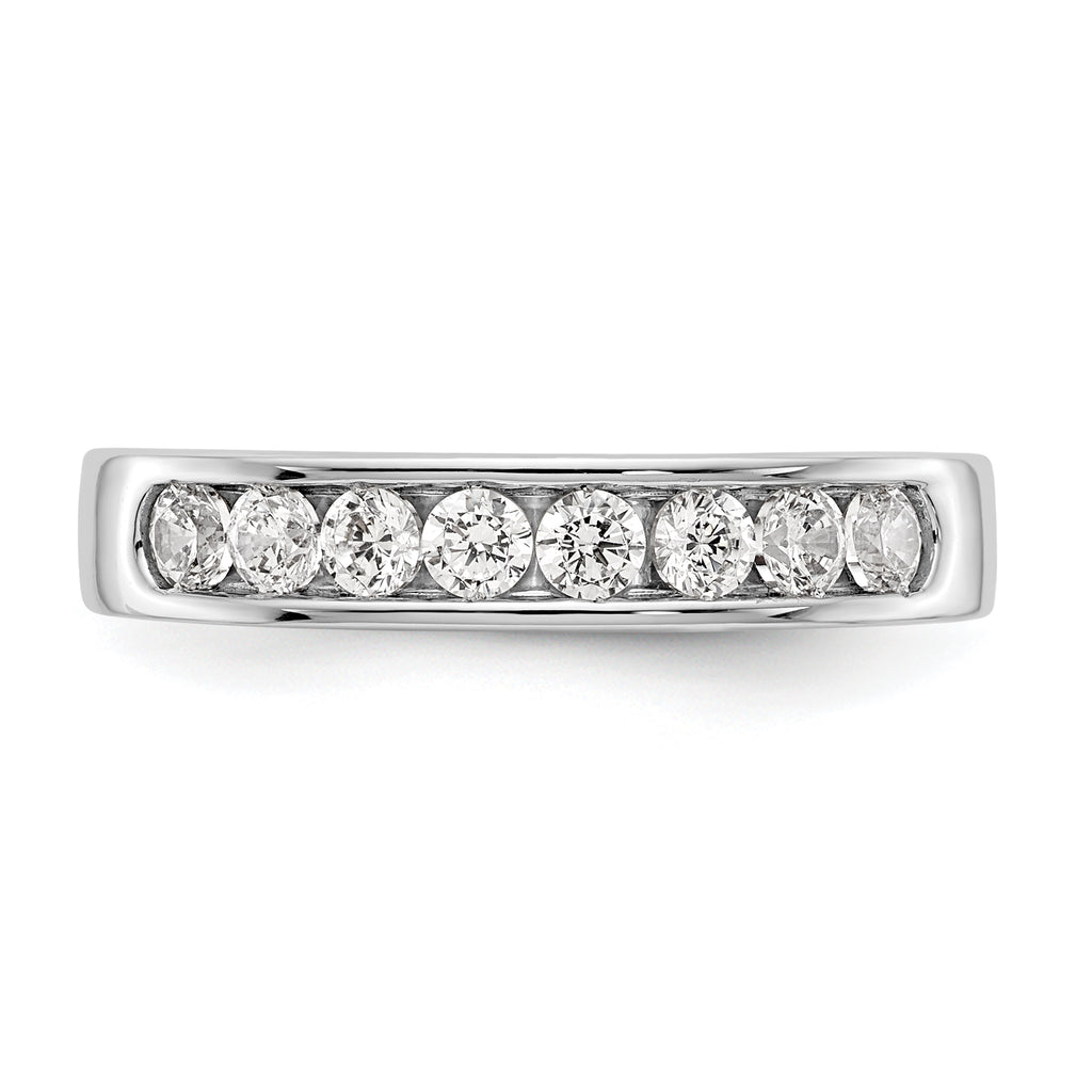 14K White Gold 8-Stone 1/2 carat Round Diamond Complete Channel Band