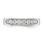 14K White Gold 8-Stone 1/2 carat Round Diamond Complete Channel Band