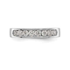 14K White Gold 8-Stone 1/2 carat Round Diamond Complete Channel Band - 6