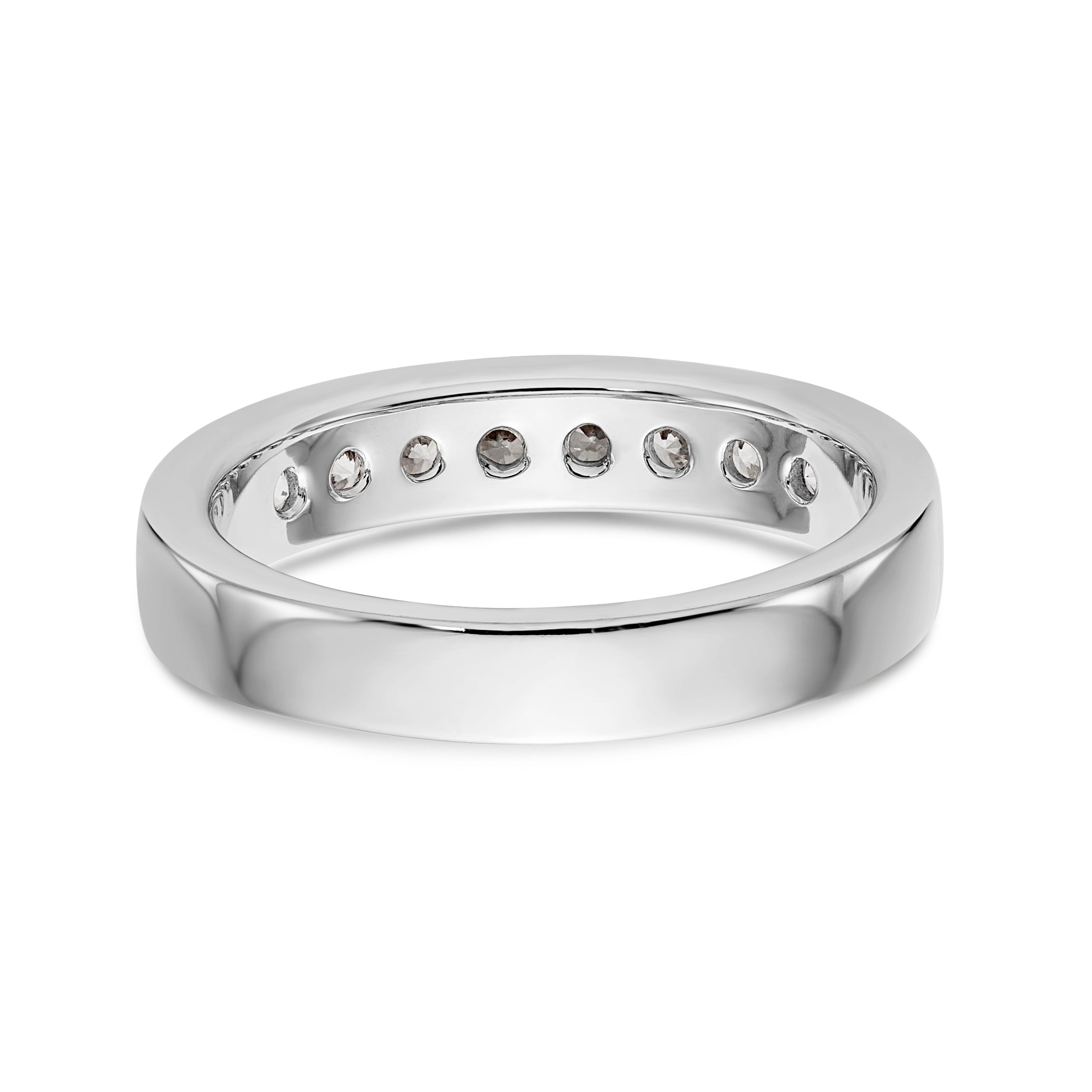 14K White Gold 8-Stone 1/2 carat Round Diamond Complete Channel Band - 6