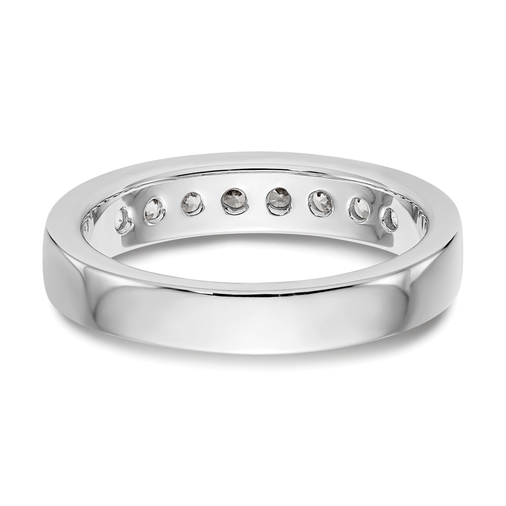 14K White Gold 8-Stone 1/2 carat Round Diamond Complete Channel Band