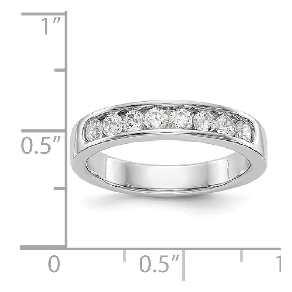 14K White Gold 8-Stone Diamond Channel Band