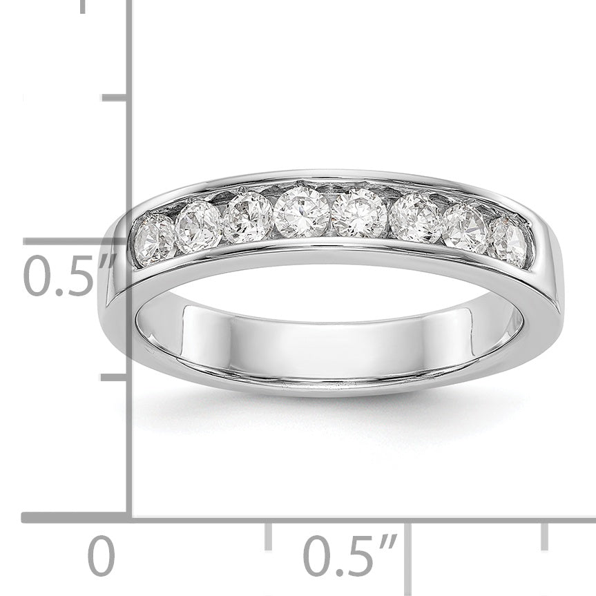 14K White Gold 8-Stone 1/2 carat Round Diamond Complete Channel Band