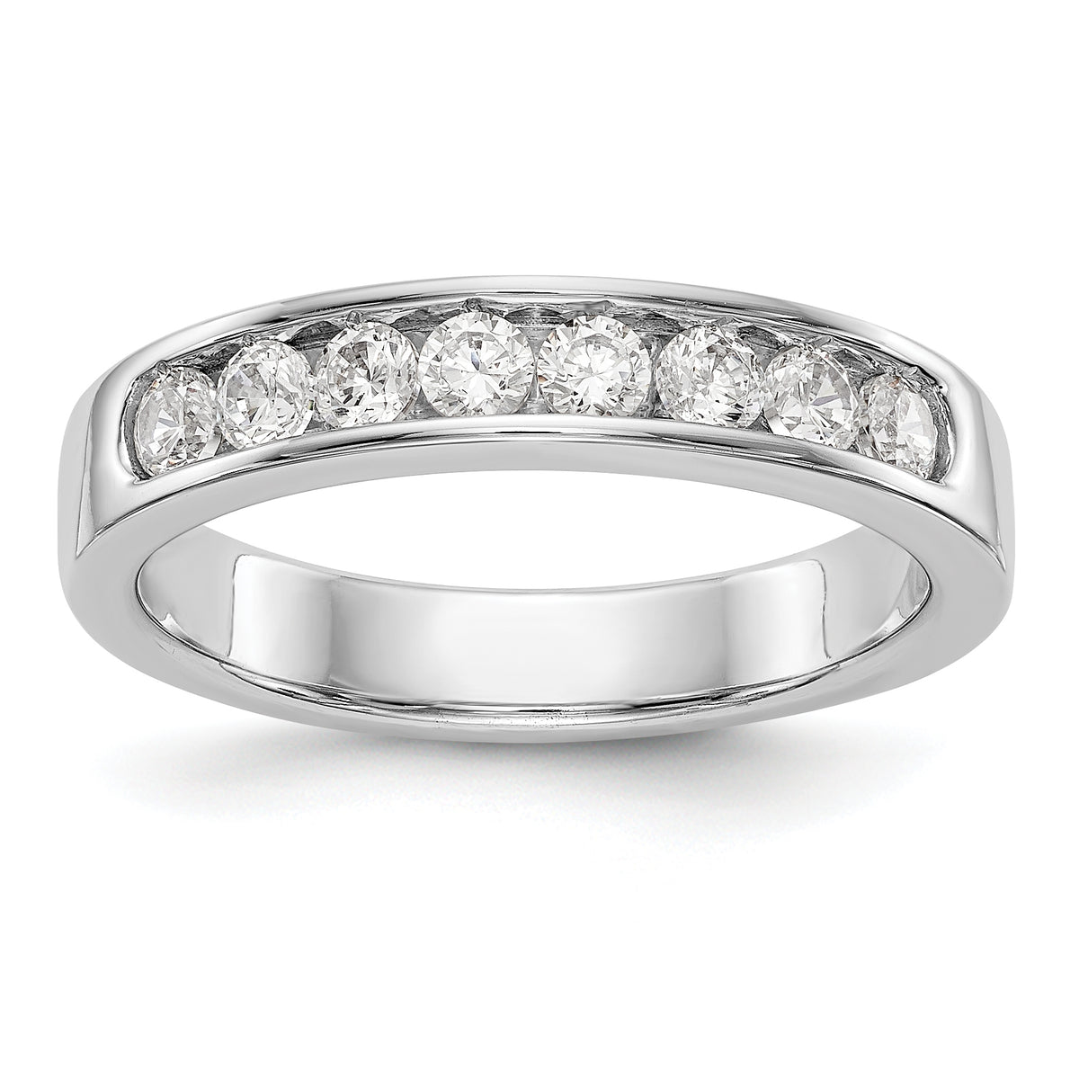 14K White Gold 8-Stone 1/2 carat Round Diamond Complete Channel Band - 6