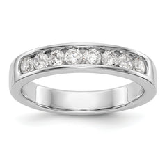 14K White Gold 8-Stone 1/2 carat Round Diamond Complete Channel Band - 6