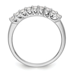 14K White Gold 9-Stone Shared Prong 1/3 carat Complete Round Diamond Band - 7