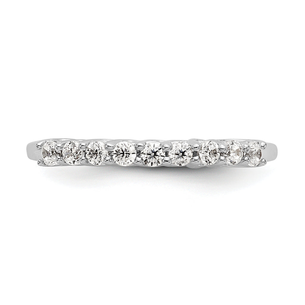 14K White Gold 9-Stone Shared Prong 1/3 carat Complete Round Diamond Band