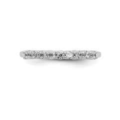 14K White Gold 9-Stone Shared Prong 1/3 carat Complete Round Diamond Band - 7