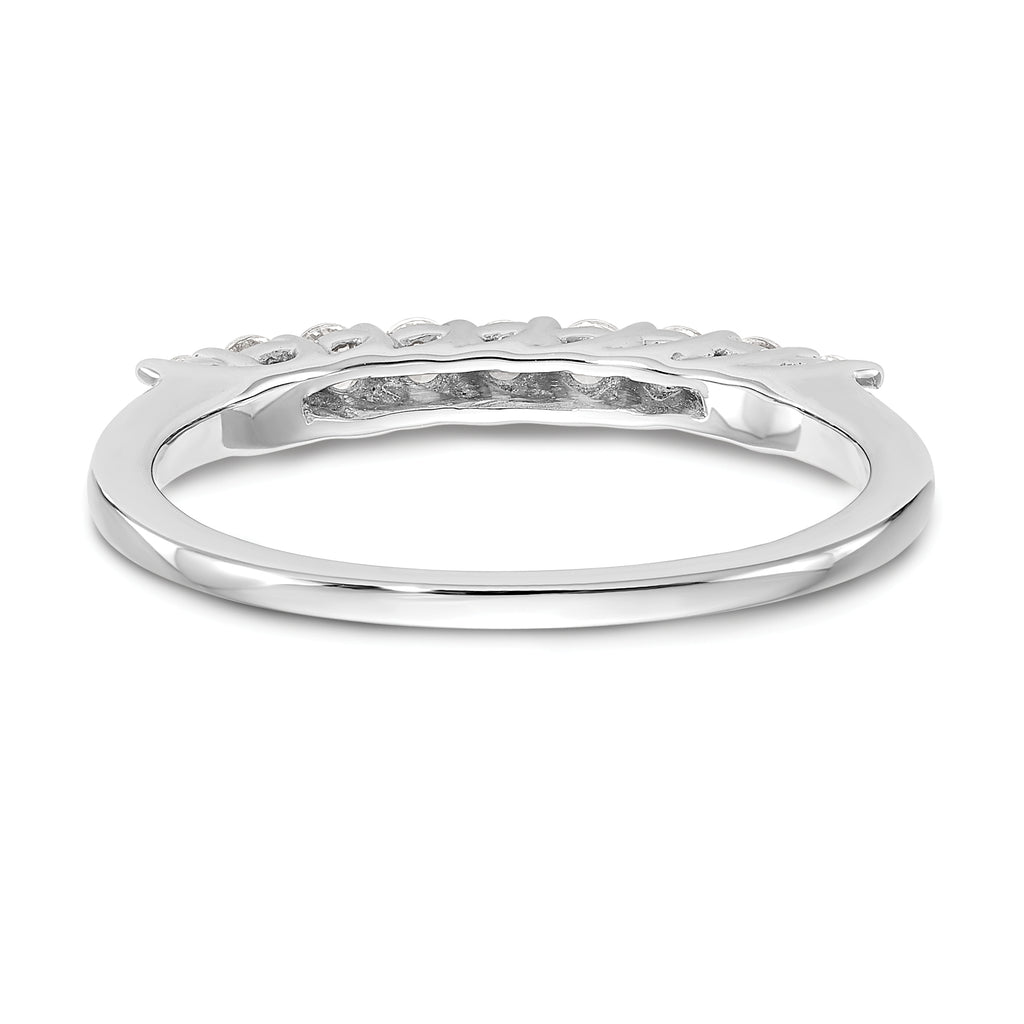 14K White Gold 9-Stone Shared Prong 1/3 carat Complete Round Diamond Band