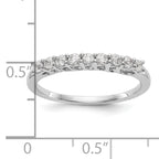 14K White Gold 9-Stone Shared Prong 1/3 carat Complete Round Diamond Band