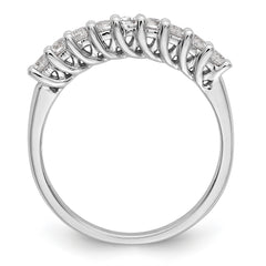 14K White Gold 9-Stone Shared Prong 1/2 carat Complete Round Diamond Band - 7