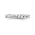14K White Gold 9-Stone Shared Prong 1/2 carat Complete Round Diamond Band