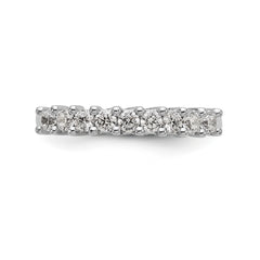 14K White Gold 9-Stone Shared Prong 1/2 carat Complete Round Diamond Band - 7