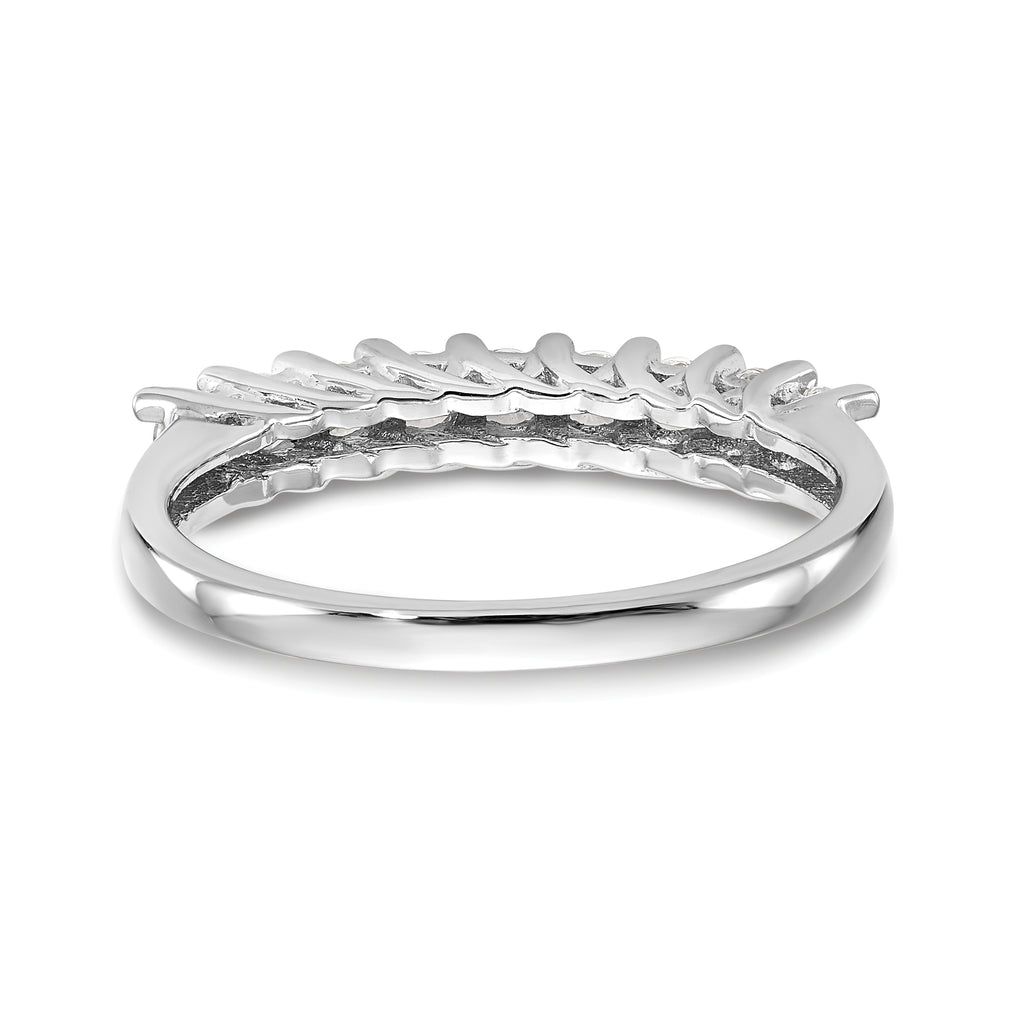 14K White Gold 9-Stone Shared Prong 1/2 carat Complete Round Diamond Band