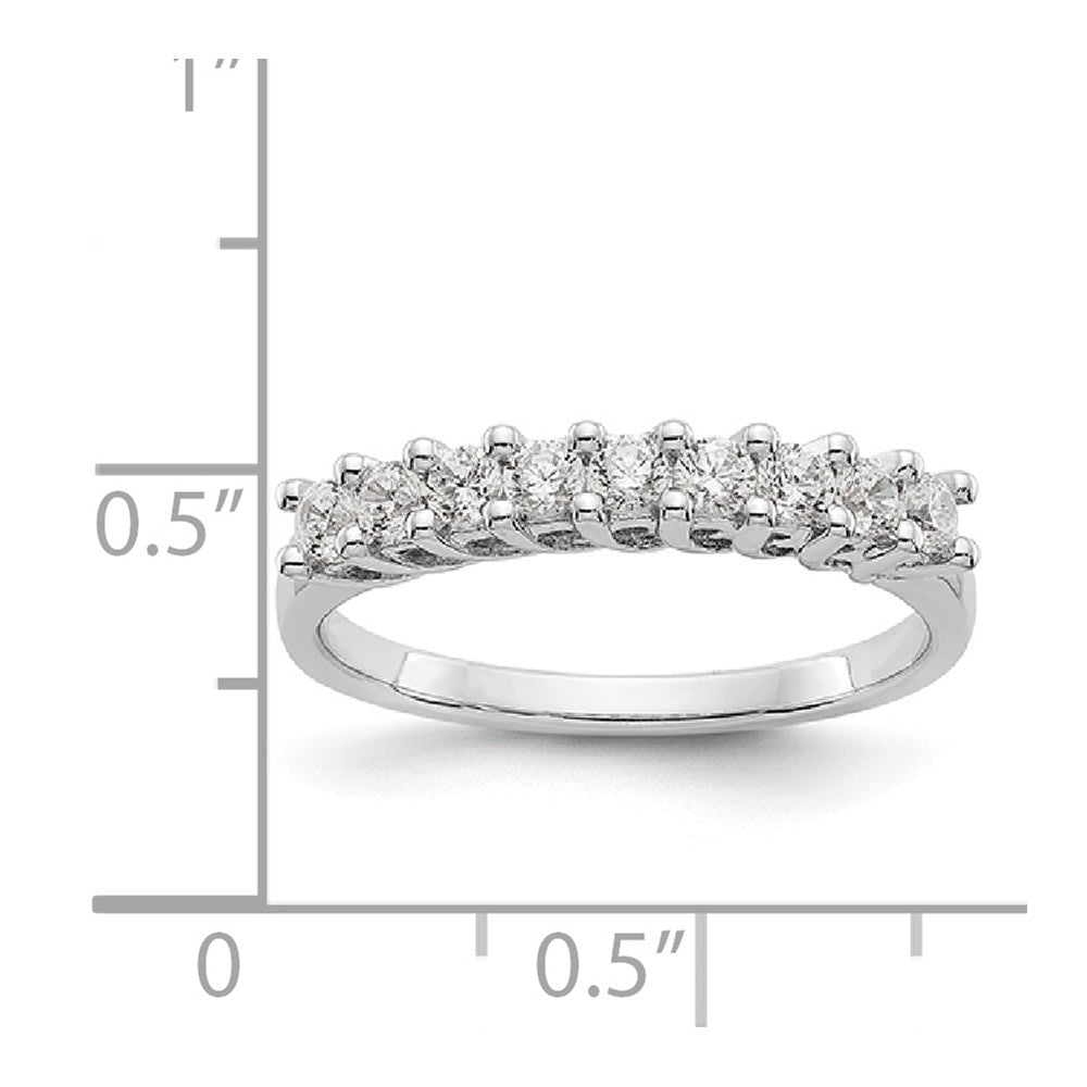 14K White Gold 9-Stone Diamond Band