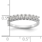 14K White Gold 9-Stone Shared Prong 1/2 carat Complete Round Diamond Band