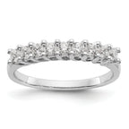 14K White Gold 9-Stone Shared Prong 1/2 carat Complete Round Diamond Band