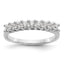 14K White Gold 9-Stone Shared Prong 1/2 carat Complete Round Diamond Band