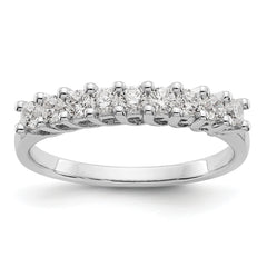 14K White Gold 9-Stone Shared Prong 1/2 carat Complete Round Diamond Band - 7