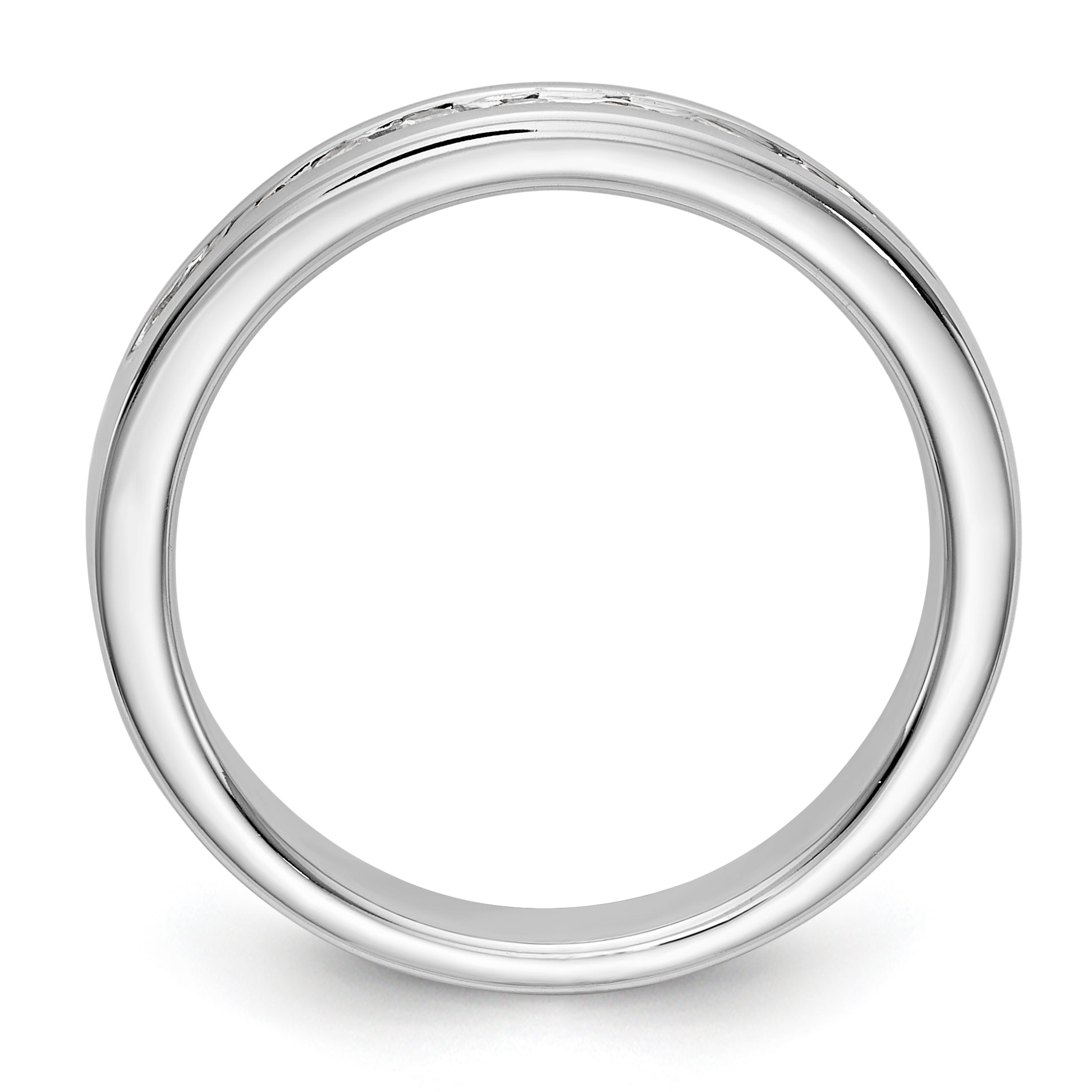 14K White Gold 9-Stone 1/4 carat Round Diamond Complete Channel Band - 6