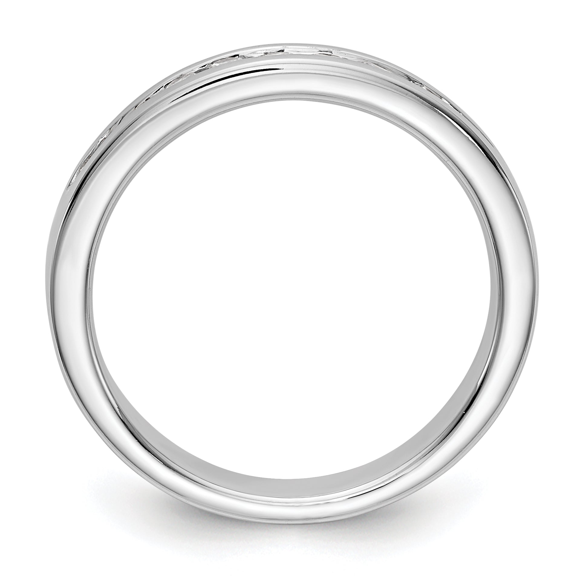 14K White Gold 9-Stone 1/4 carat Round Diamond Complete Channel Band
