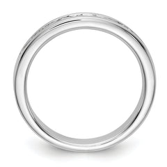 14K White Gold 9-Stone 1/4 carat Round Diamond Complete Channel Band