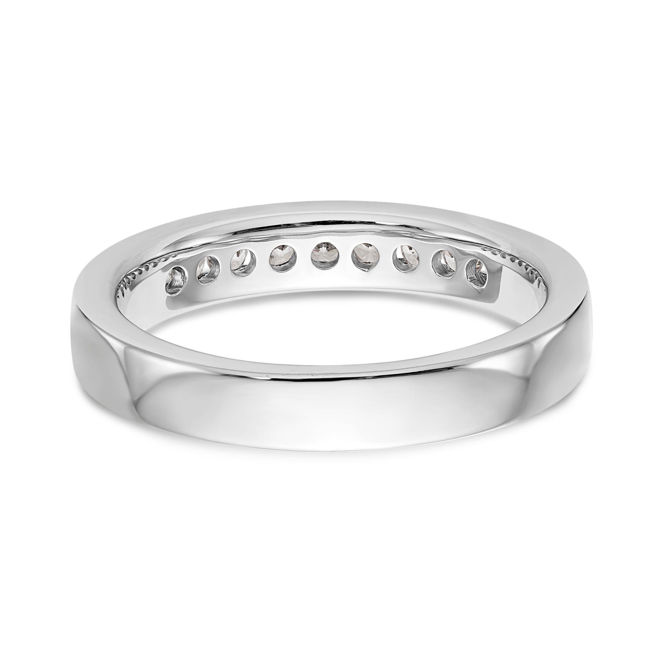 14K White Gold 9-Stone 1/4 carat Round Diamond Complete Channel Band - 6