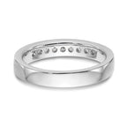 14K White Gold 9-Stone 1/4 carat Round Diamond Complete Channel Band