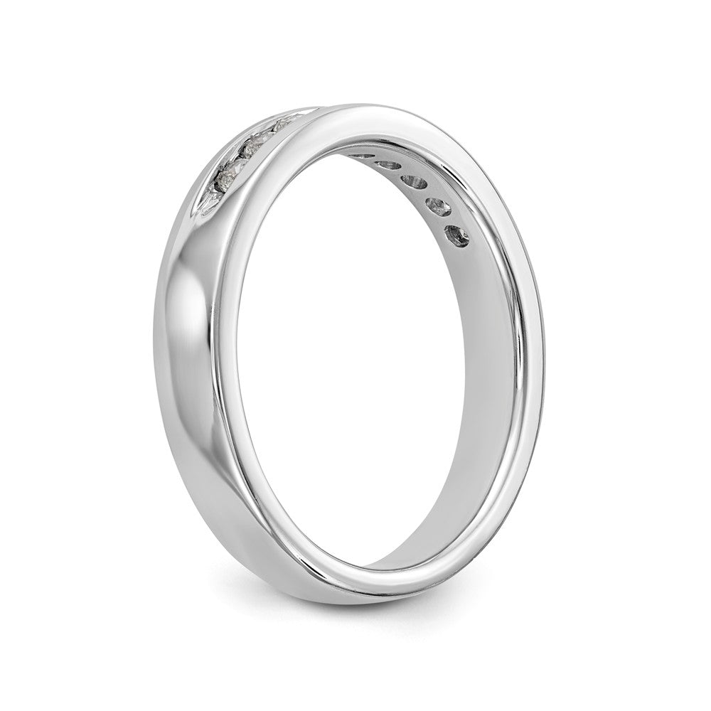 14K White Gold 9-Stone 1/4 carat Round Diamond Complete Channel Band - 6