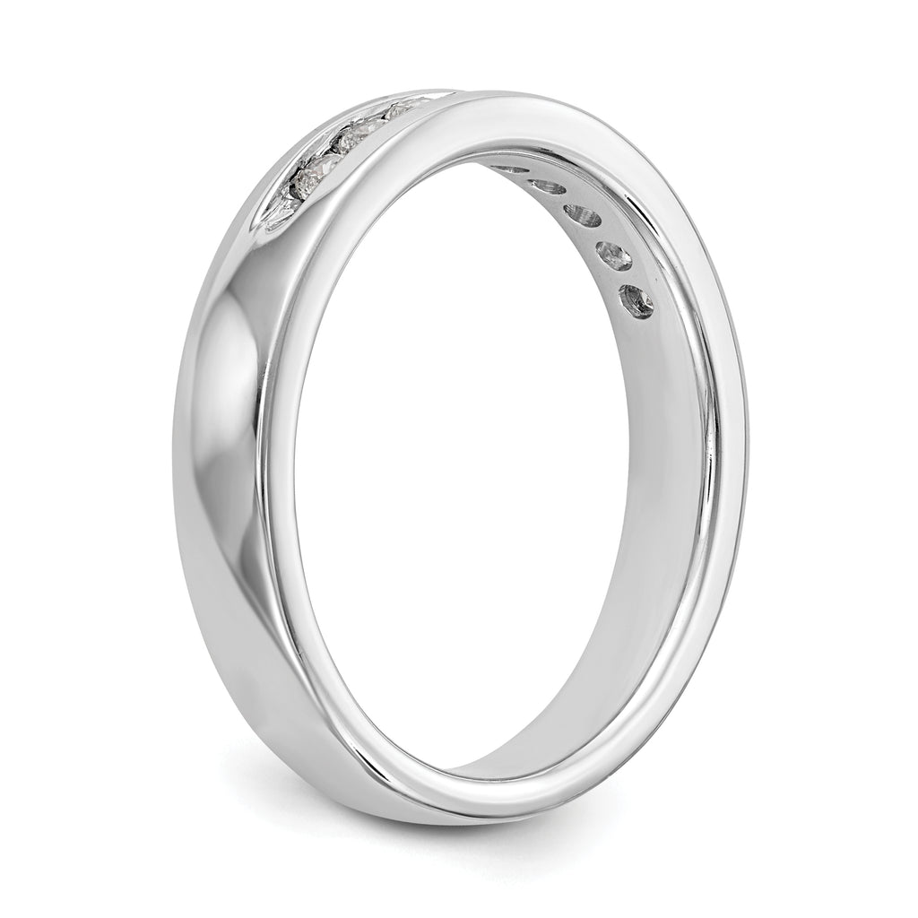 14K White Gold 9-Stone 1/4 carat Round Diamond Complete Channel Band