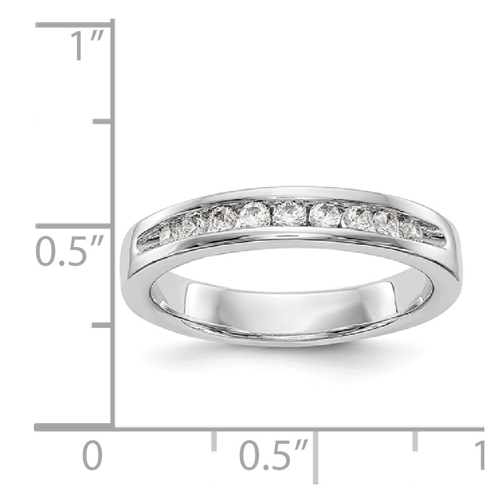 14K White Gold 9-Stone Diamond Channel Band