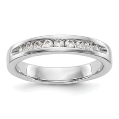14K White Gold 9-Stone 1/4 carat Round Diamond Complete Channel Band - 6
