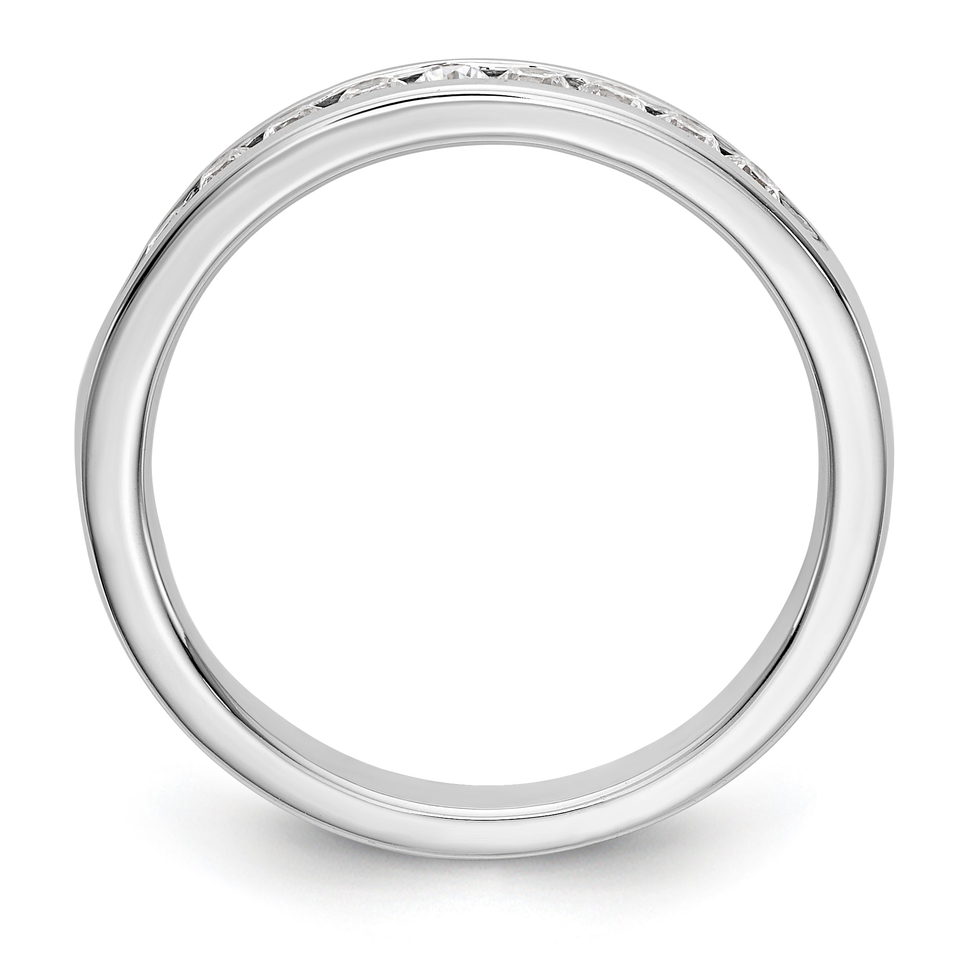 14K White Gold 9-Stone 1/3 carat Round Diamond Complete Channel Band - 6