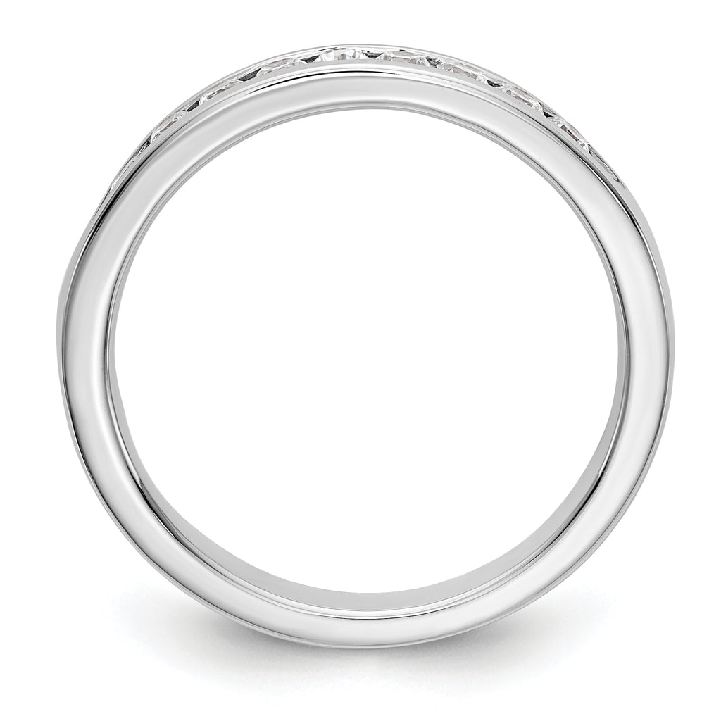 14K White Gold 9-Stone 1/3 carat Round Diamond Complete Channel Band