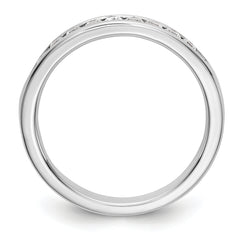 14K White Gold 9-Stone 1/3 carat Round Diamond Complete Channel Band
