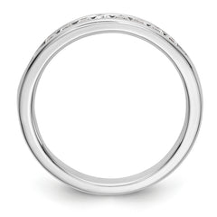 14K White Gold 9-Stone 1/3 carat Round Diamond Complete Channel Band - 6