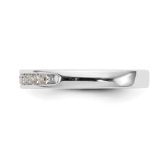 14K White Gold 9-Stone 1/3 carat Round Diamond Complete Channel Band - 6