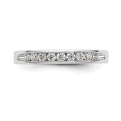 14K White Gold 9-Stone 1/3 carat Round Diamond Complete Channel Band - 6