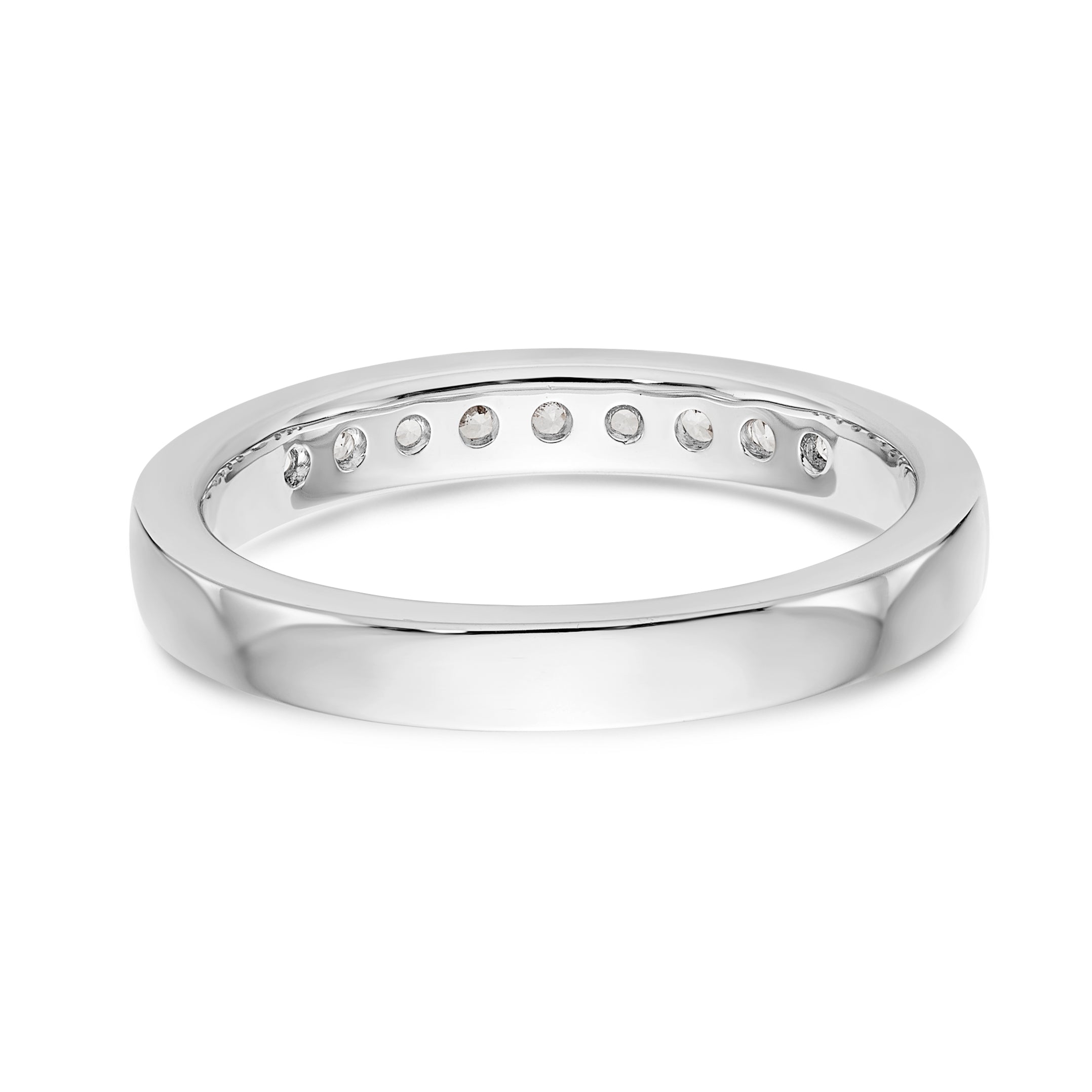 14K White Gold 9-Stone 1/3 carat Round Diamond Complete Channel Band - 6