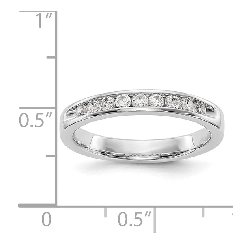 14K White Gold 9-Stone Diamond Channel Band