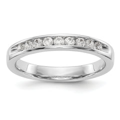 14K White Gold 9-Stone 1/3 carat Round Diamond Complete Channel Band - 6