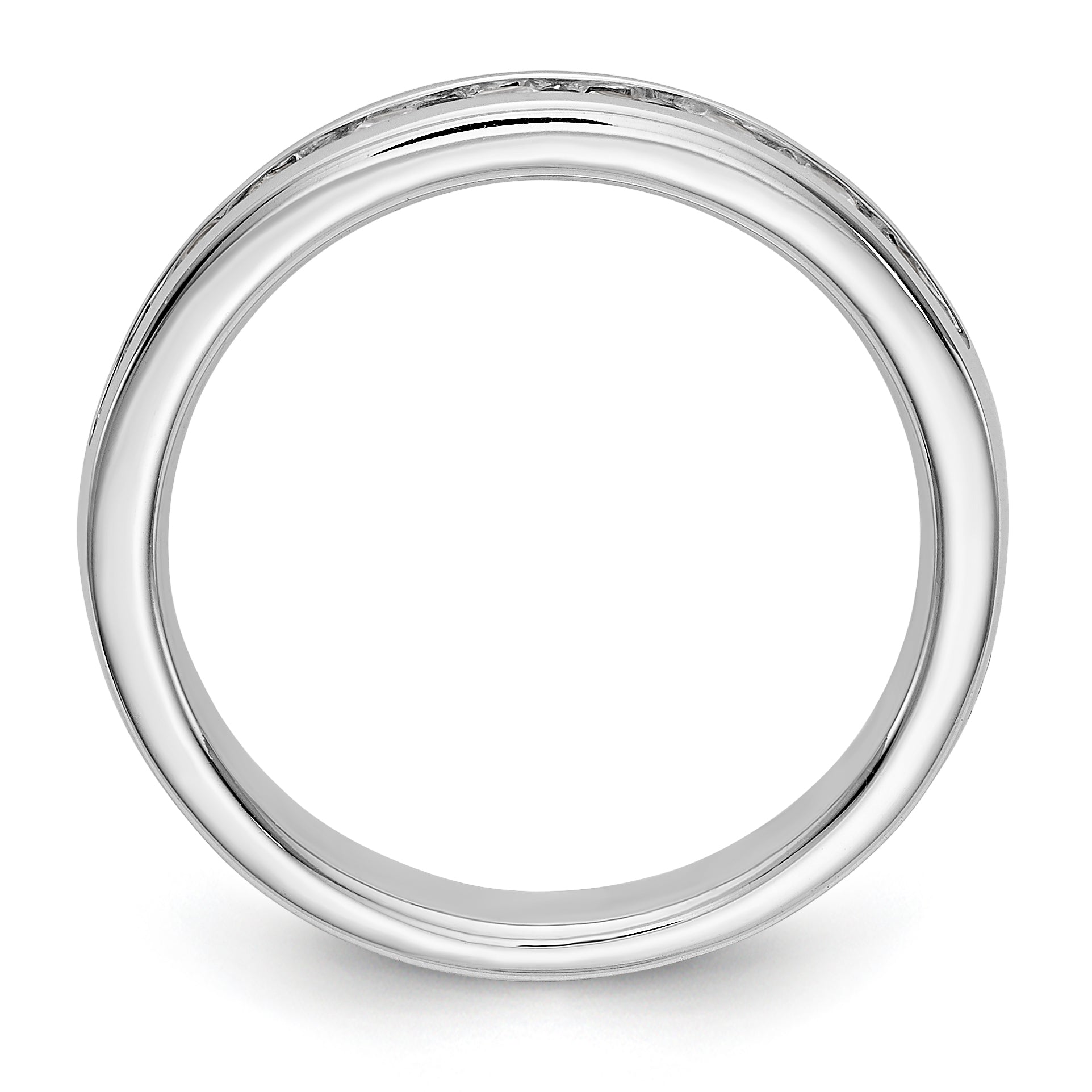 14K White Gold 9-Stone 1/2 carat Round Diamond Complete Channel Band - 6