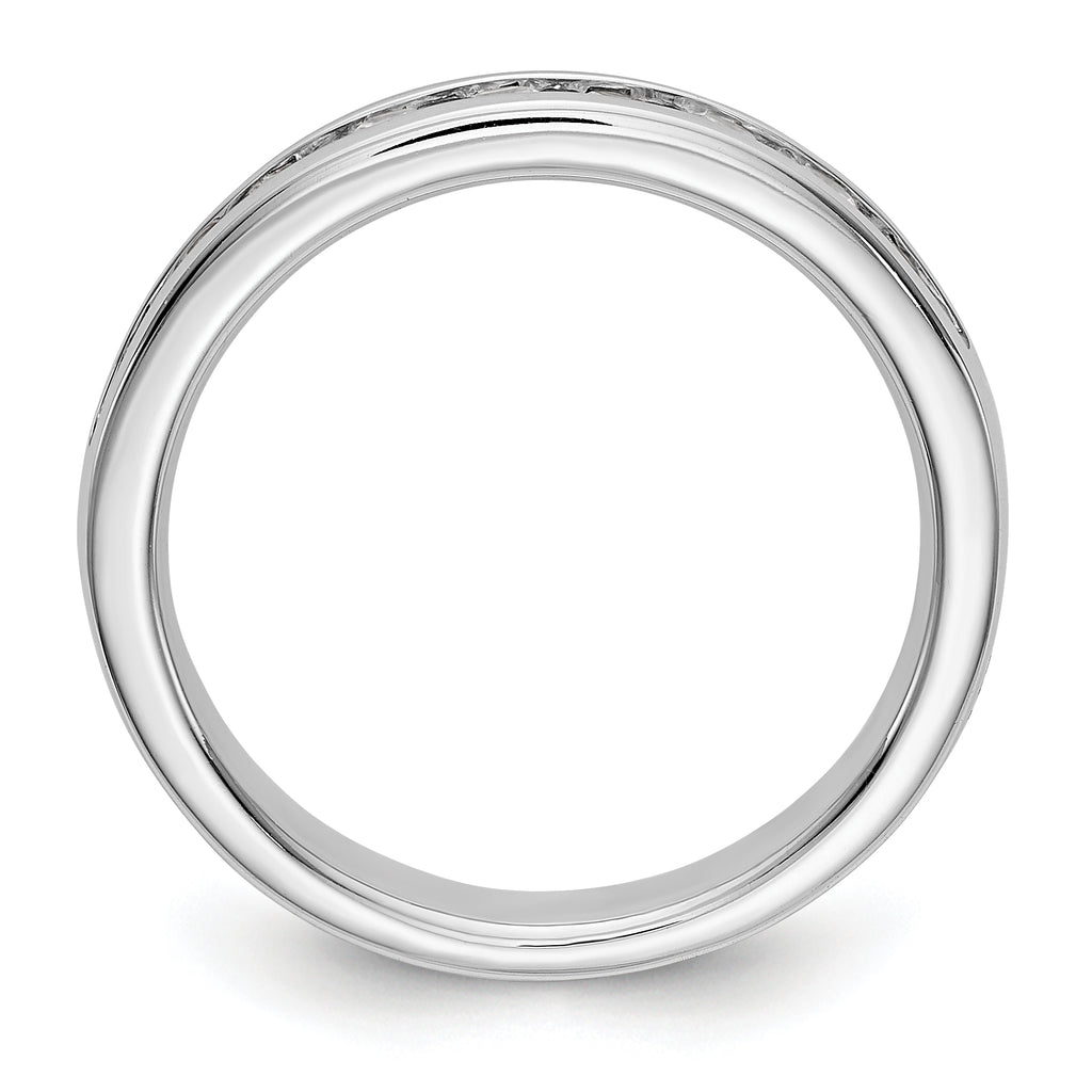 14K White Gold 9-Stone 1/2 carat Round Diamond Complete Channel Band
