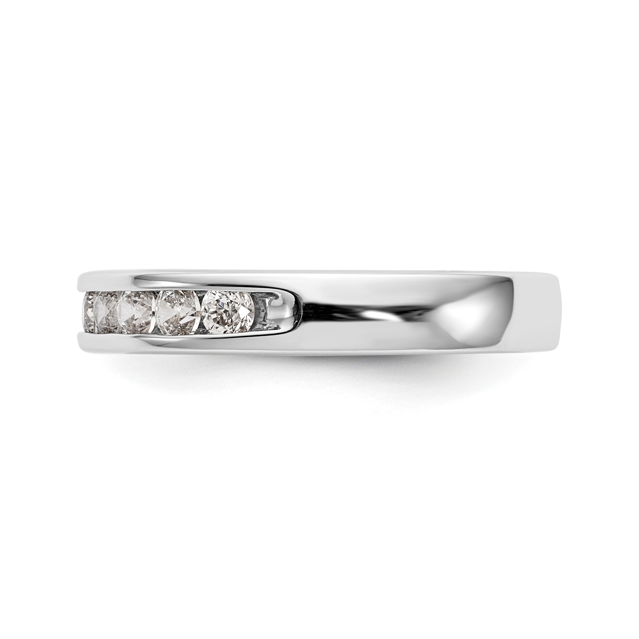 14K White Gold 9-Stone 1/2 carat Round Diamond Complete Channel Band - 6