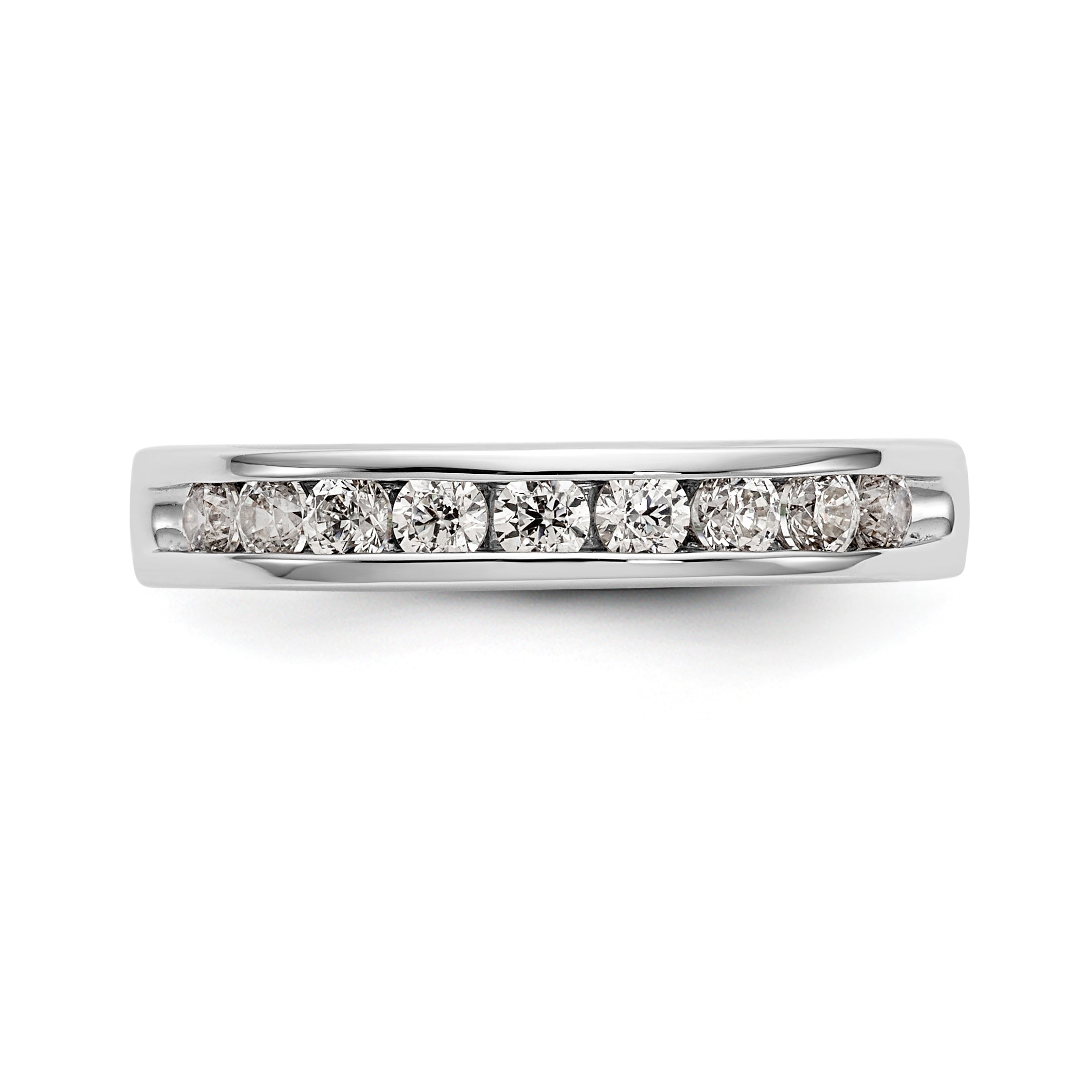 14K White Gold 9-Stone 1/2 carat Round Diamond Complete Channel Band - 6