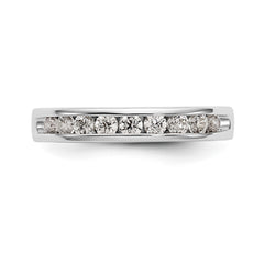14K White Gold 9-Stone 1/2 carat Round Diamond Complete Channel Band - 6