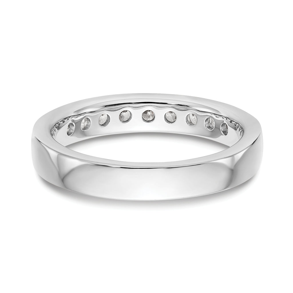 14K White Gold 9-Stone 1/2 carat Round Diamond Complete Channel Band