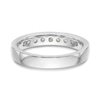 14K White Gold 9-Stone 1/2 carat Round Diamond Complete Channel Band