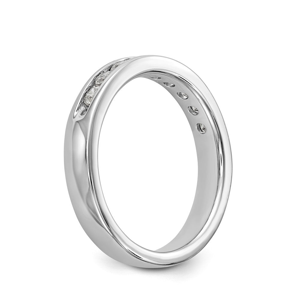 14K White Gold 9-Stone 1/2 carat Round Diamond Complete Channel Band - 6
